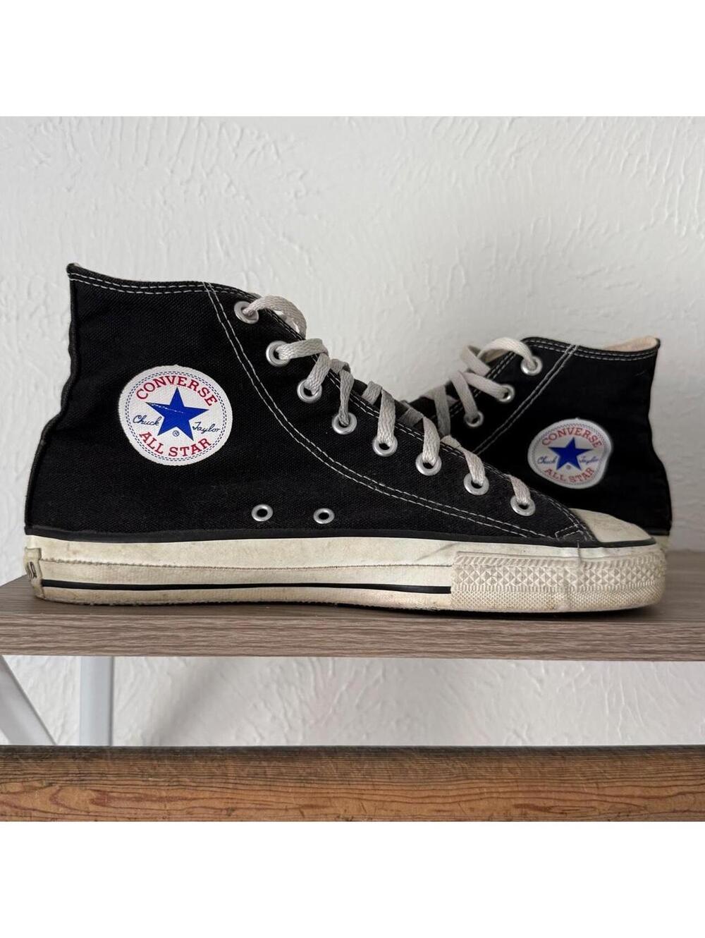 Vintage 80s Made in USA Black Converse Chuck Taylor All Star High Top Sneakers